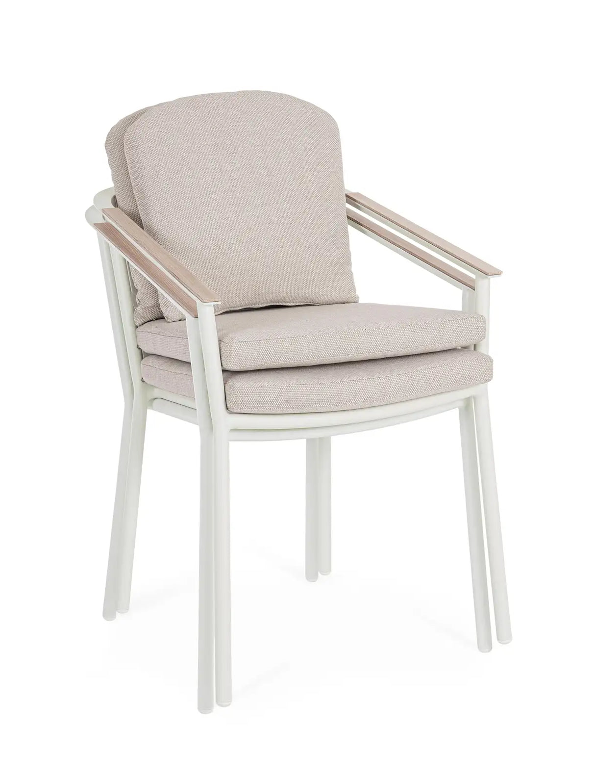 Outdoor Set Ulises Vapor Tisch + 8 Stühle Aluminium Holzoptik - ZEN ZONE Furniture