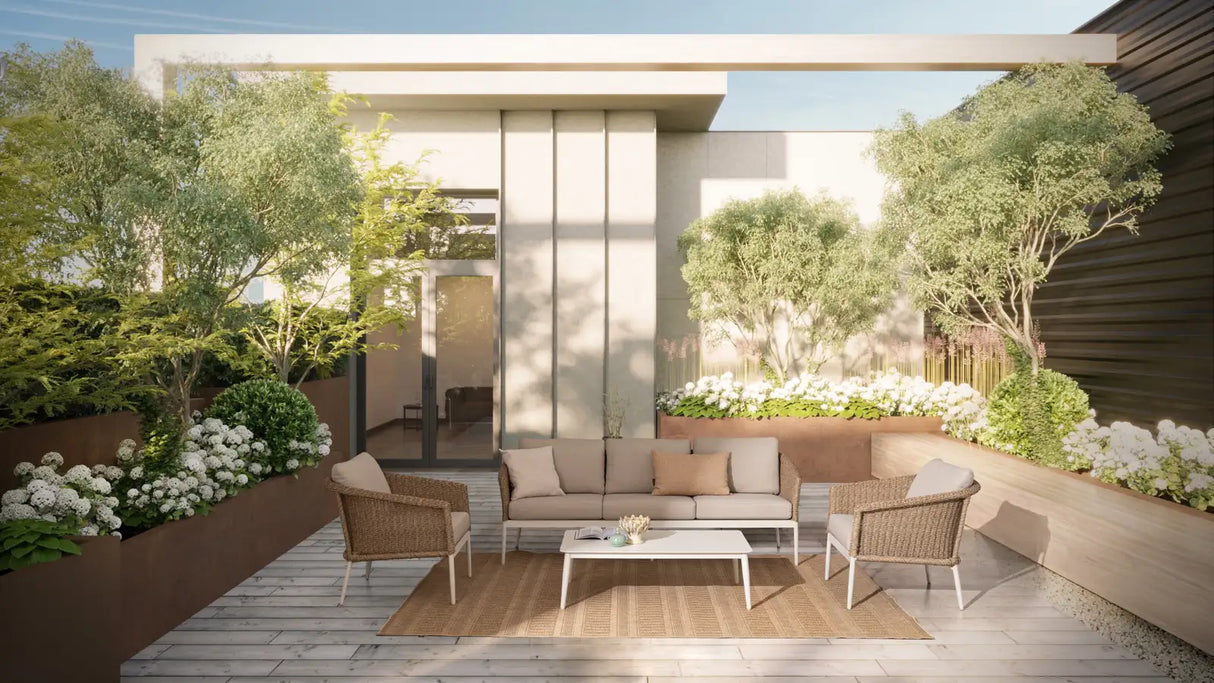 Outdoor 4er-Set Sitzgruppe Oceana Vapor aus Aluminium - ZEN ZONE Furniture