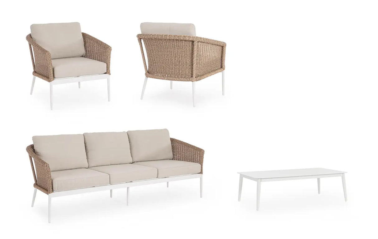 Outdoor 4er-Set Sitzgruppe Oceana Vapor aus Aluminium - ZEN ZONE Furniture