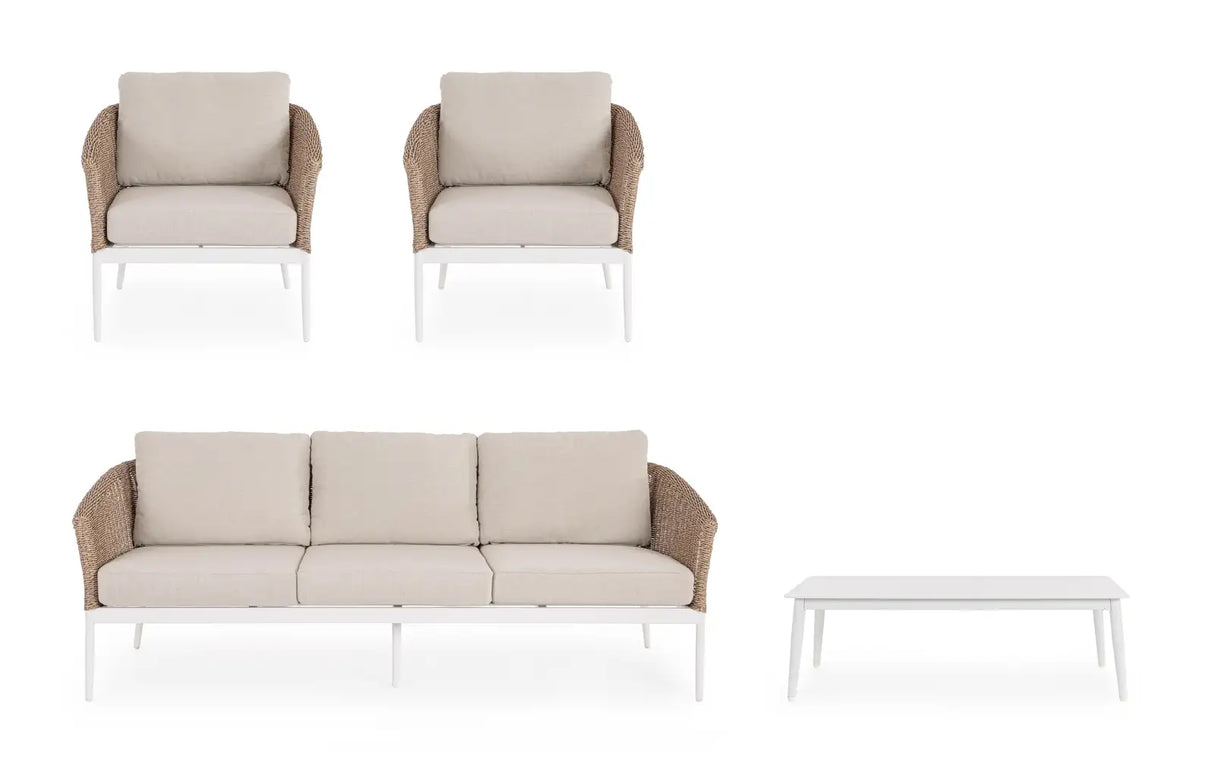 Outdoor 4er-Set Sitzgruppe Oceana Vapor aus Aluminium - ZEN ZONE Furniture