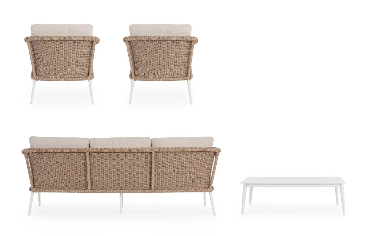 Outdoor 4er-Set Sitzgruppe Oceana Vapor aus Aluminium - ZEN ZONE Furniture