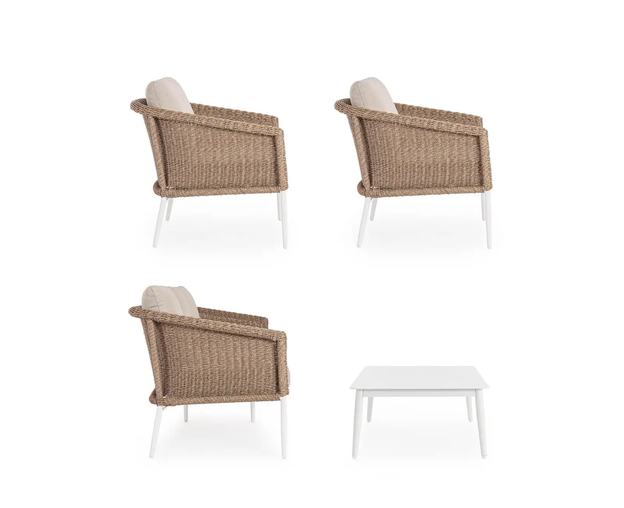 Outdoor 4er-Set Sitzgruppe Oceana Vapor aus Aluminium - ZEN ZONE Furniture