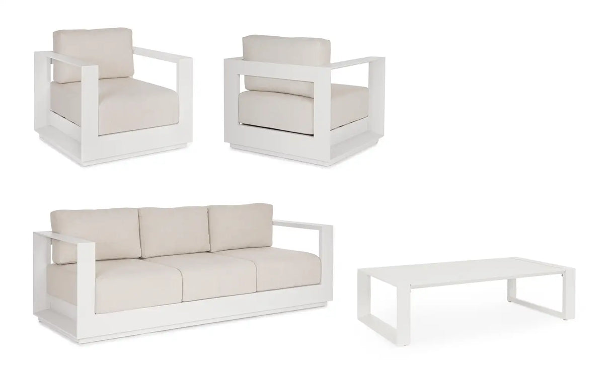 Outdoor 4er-Set Sitzgruppe Moses vapor aus Aluminium - ZEN ZONE Furniture