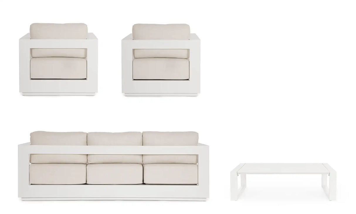 Outdoor 4er-Set Sitzgruppe Moses vapor aus Aluminium - ZEN ZONE Furniture