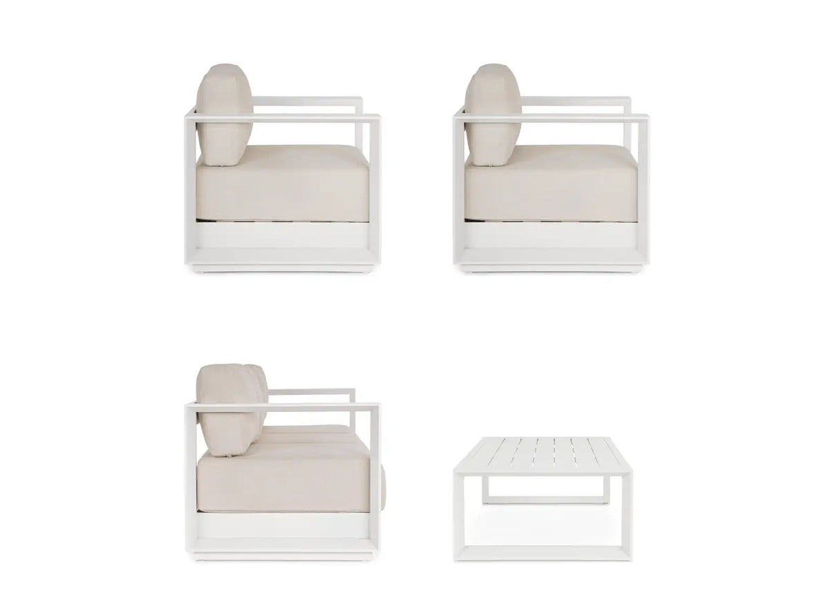 Outdoor 4er-Set Sitzgruppe Moses vapor aus Aluminium - ZEN ZONE Furniture