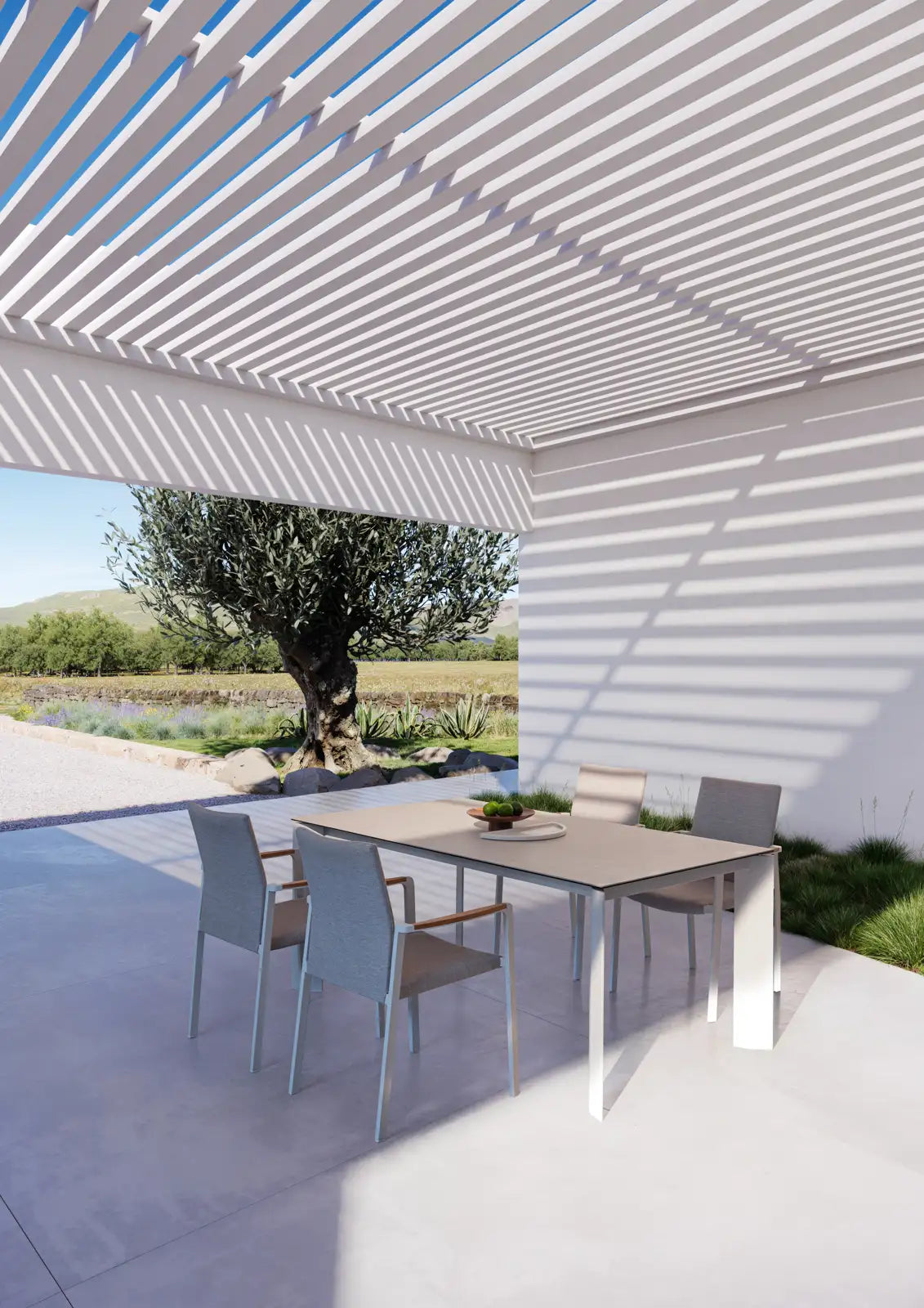 Outdoor Tisch Otavio Weiß WG20 Aluminium mit Keramikplatte 180x95 cm - ZEN ZONE Furniture