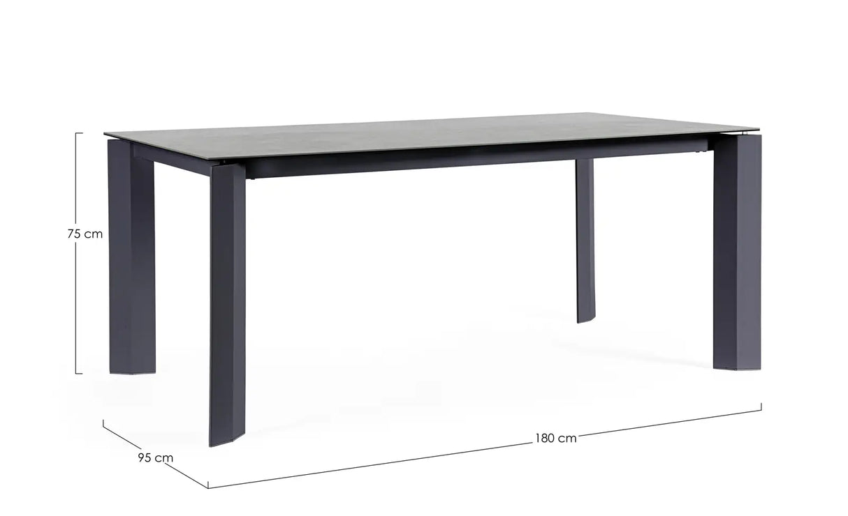 Outdoor Tisch Otavio Anthrazit WG21 Aluminium mit Keramikplatte 180x95 cm - ZEN ZONE Furniture