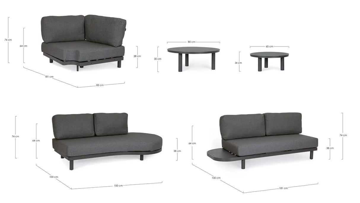 Outdoor Set Ecksitzgruppe Hercules anthrazit WG2 - ZEN ZONE Furniture