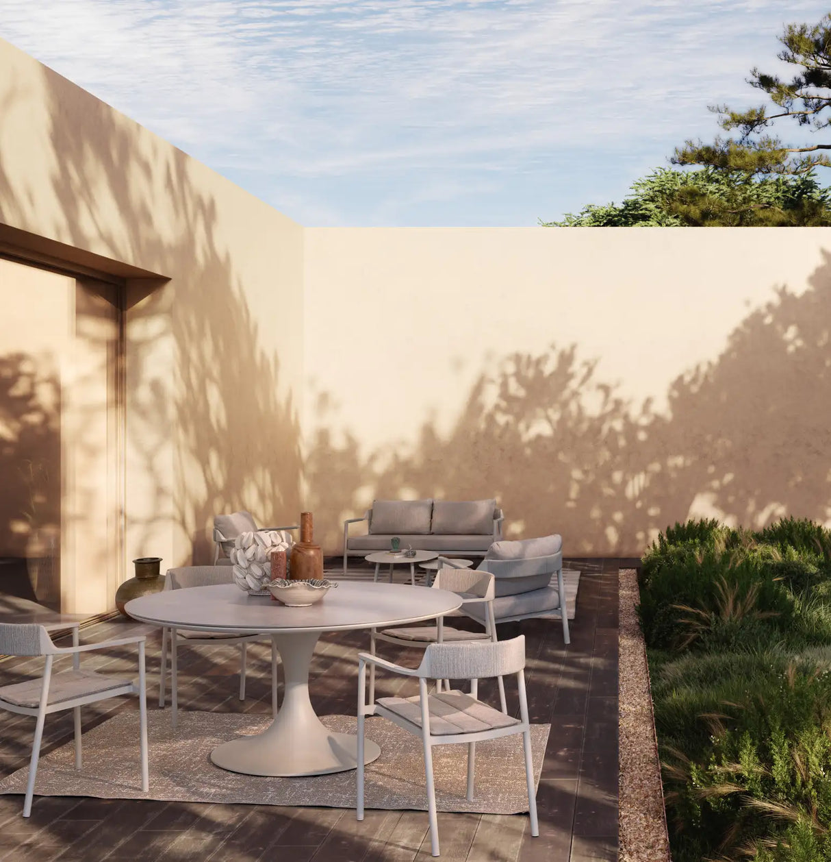 Gartenstuhl mit Armlehnen Ropery morny WG25 aus Aluminium - ZEN ZONE Furniture