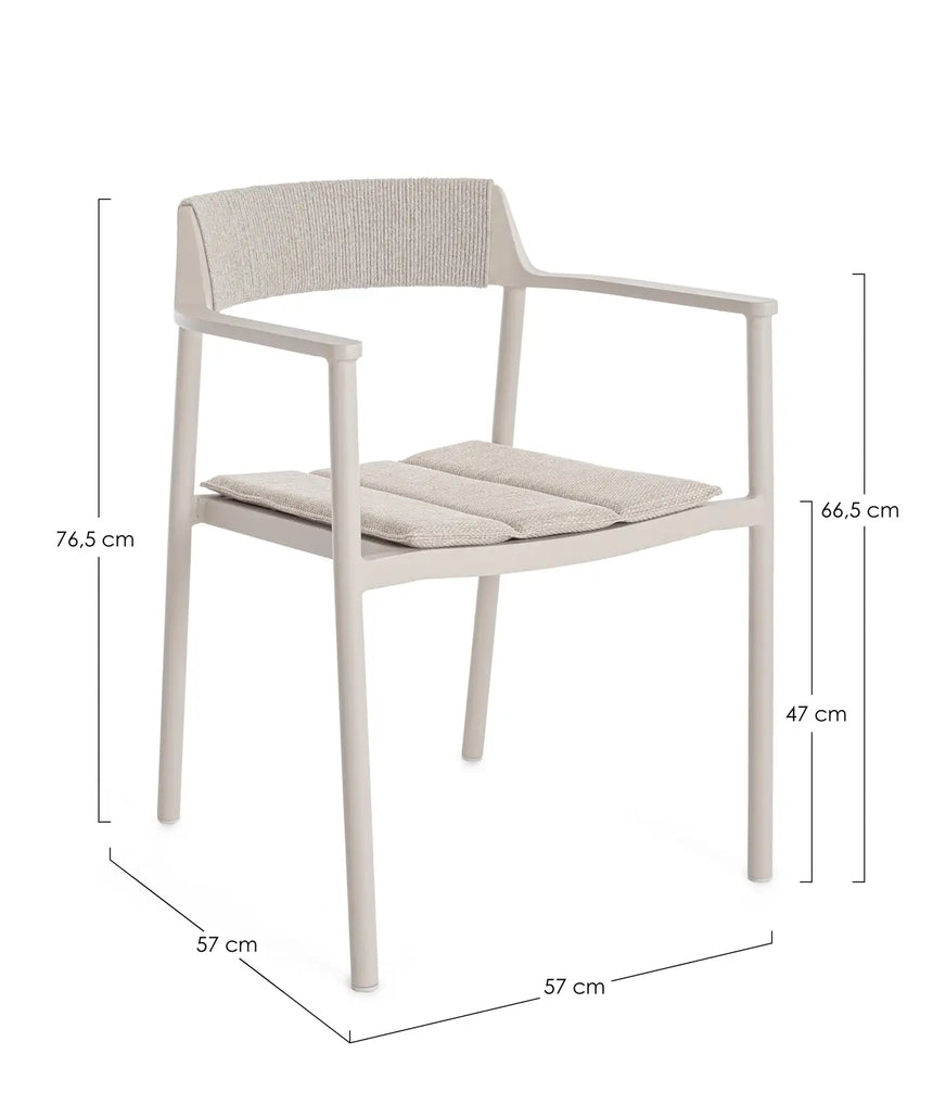 Gartenstuhl mit Armlehnen Ropery morny WG25 aus Aluminium - ZEN ZONE Furniture