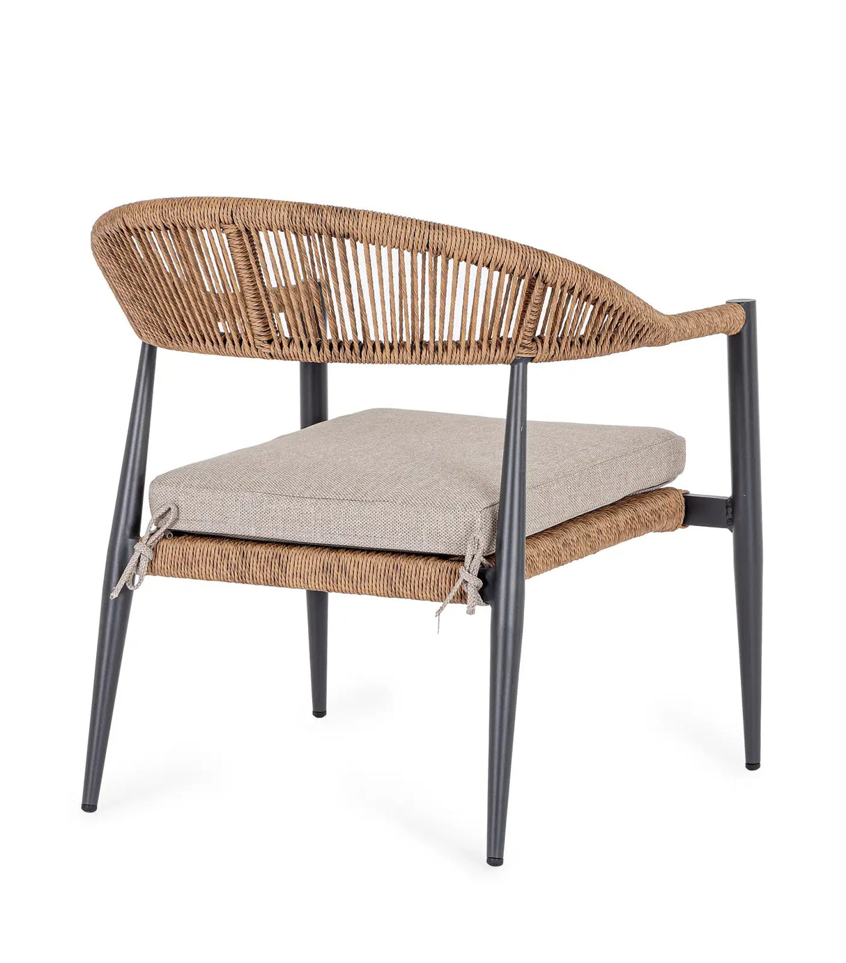 Outdoor Sessel mit Armlehnen Jandia Anthrazit/Natur - ZEN ZONE Furniture