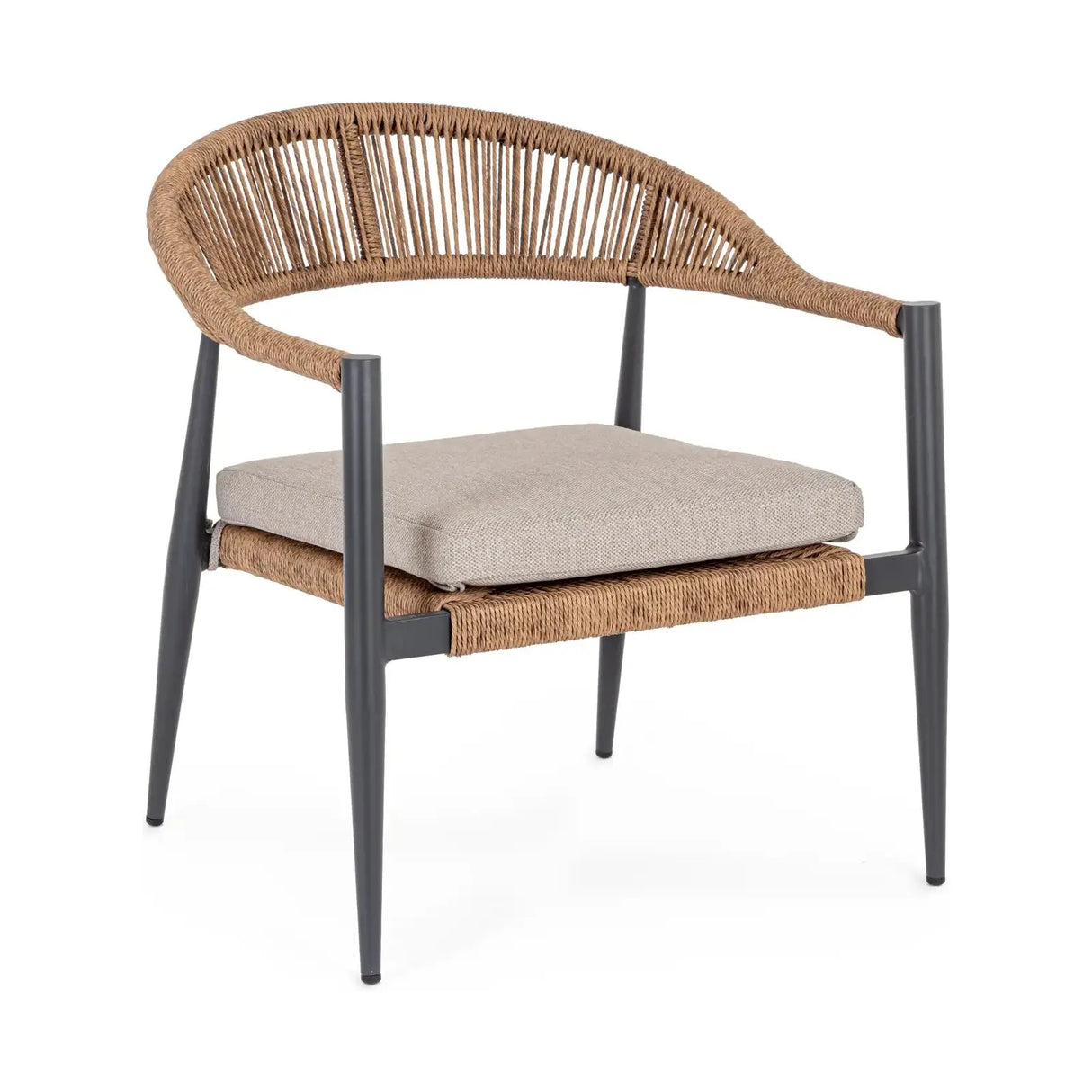 Outdoor Sessel mit Armlehnen Jandia Anthrazit/Natur - ZEN ZONE Furniture