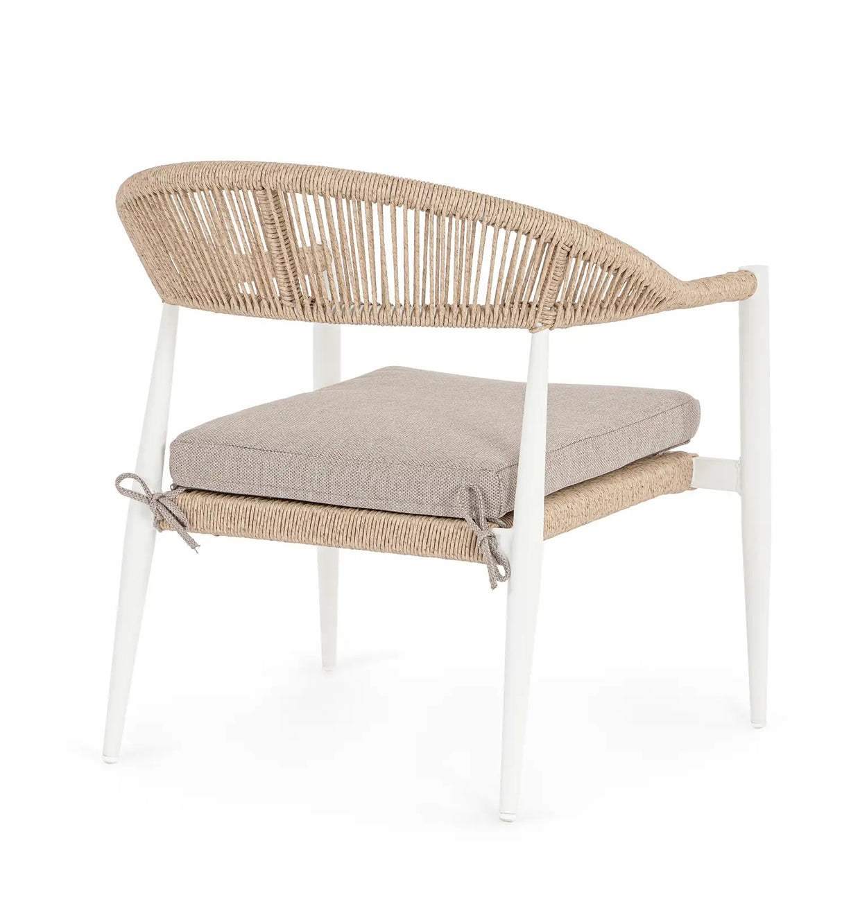 Outdoor Sessel mit Armlehnen Jandia Weiß/Beige SA27 - ZEN ZONE Furniture