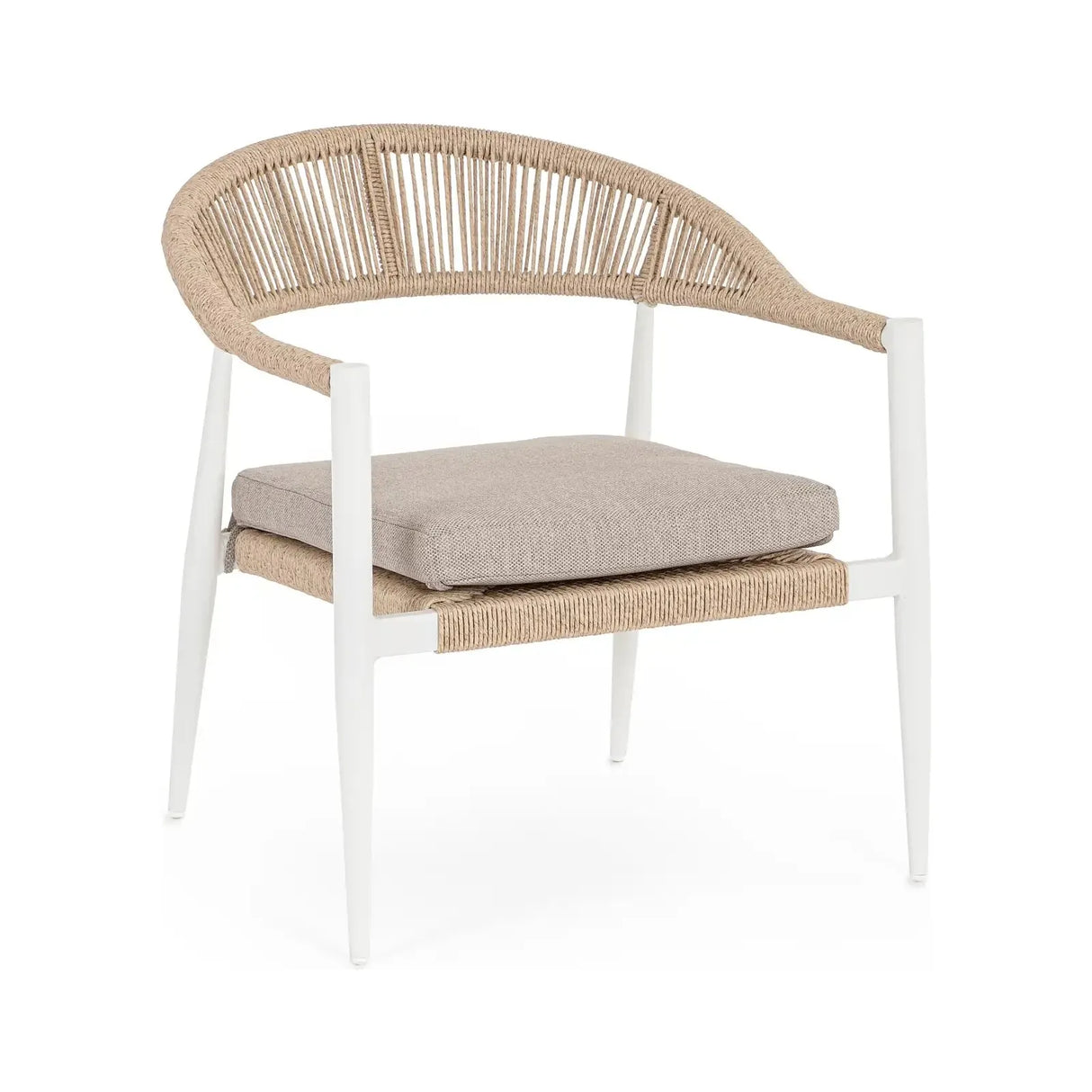 Outdoor Sessel mit Armlehnen Jandia Weiß/Beige SA27 - ZEN ZONE Furniture