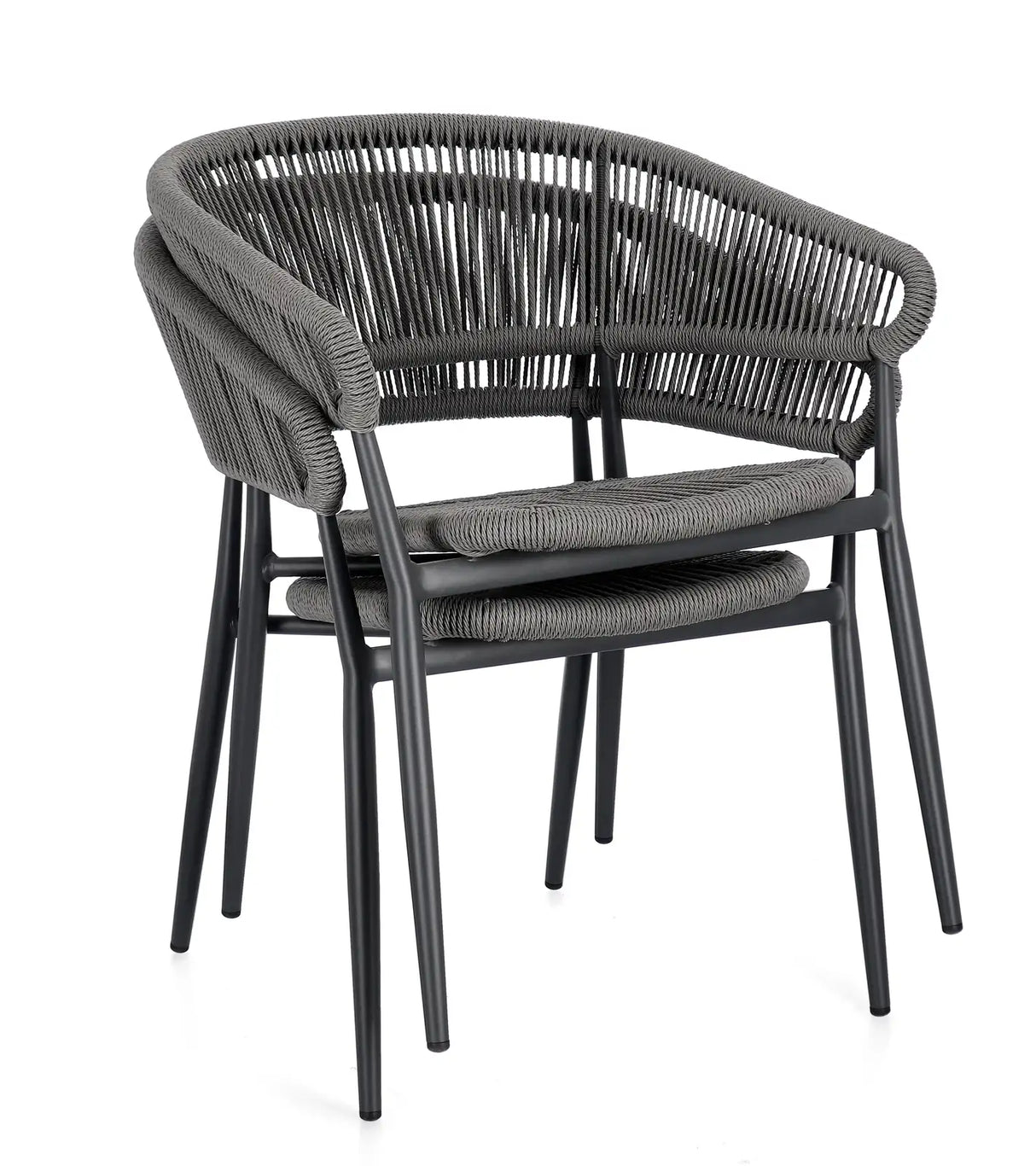 Gartenstuhl Algaida mit Armlehnen Anthrazit/Grau - ZEN ZONE Furniture