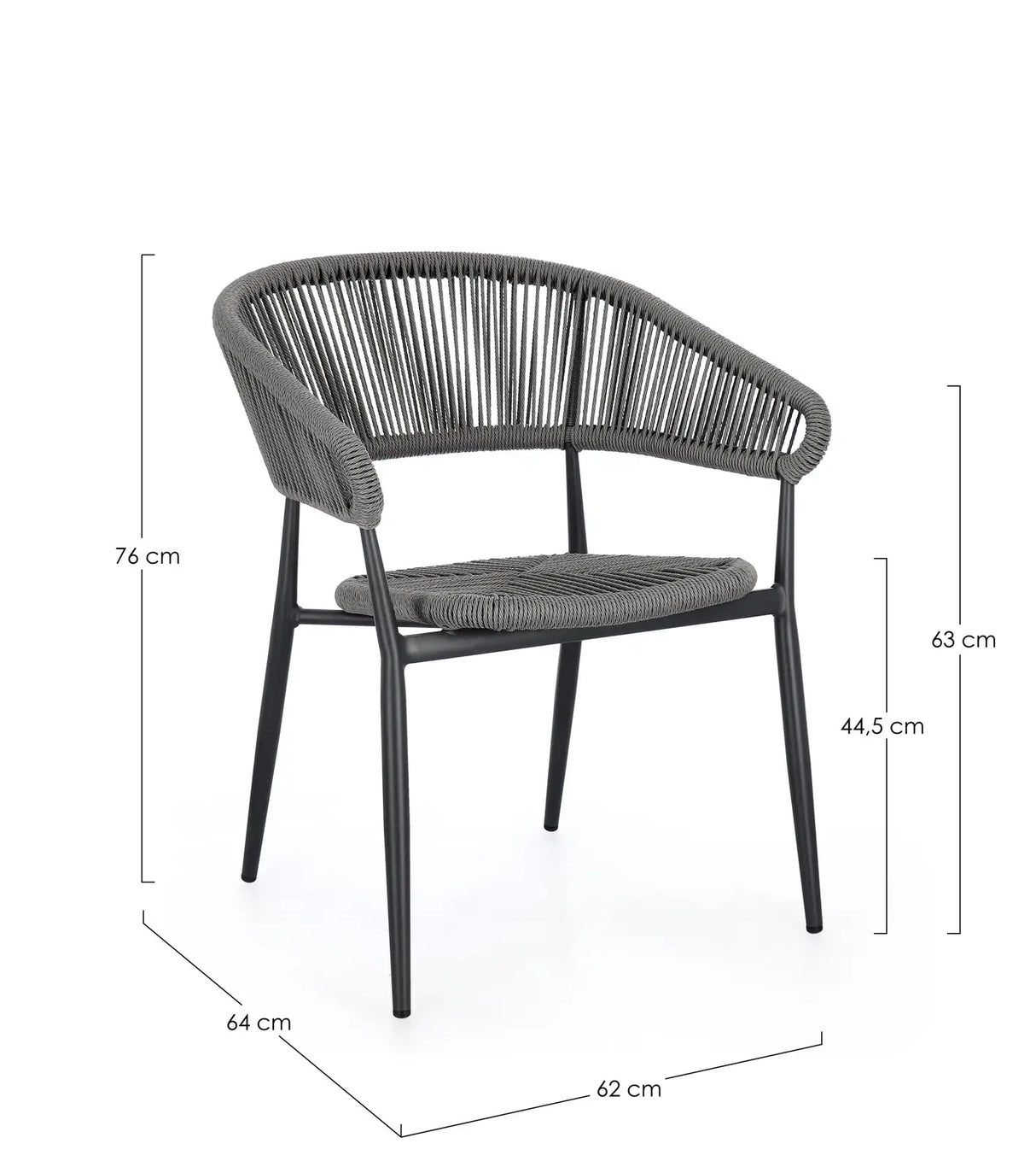 Gartenstuhl Algaida mit Armlehnen Anthrazit/Grau - ZEN ZONE Furniture