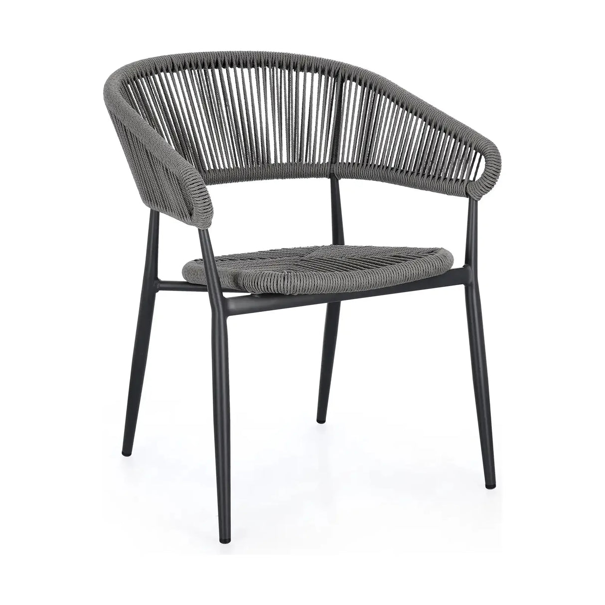 Gartenstuhl Algaida mit Armlehnen Anthrazit/Grau - ZEN ZONE Furniture