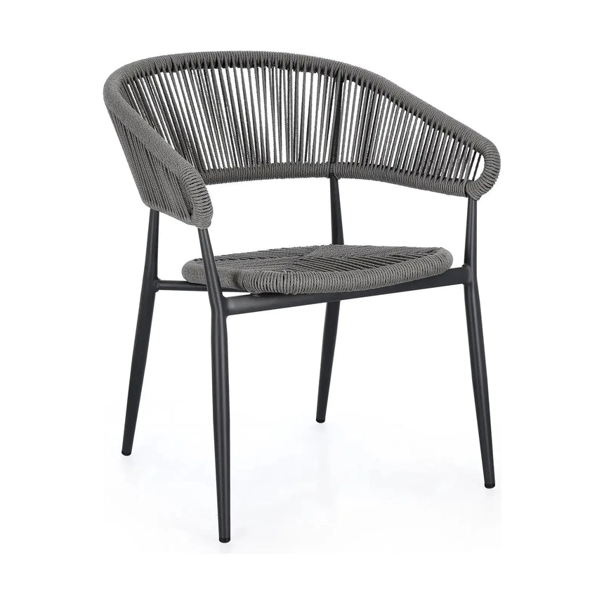 Gartenstuhl Algaida mit Armlehnen Anthrazit/Grau - ZEN ZONE Furniture