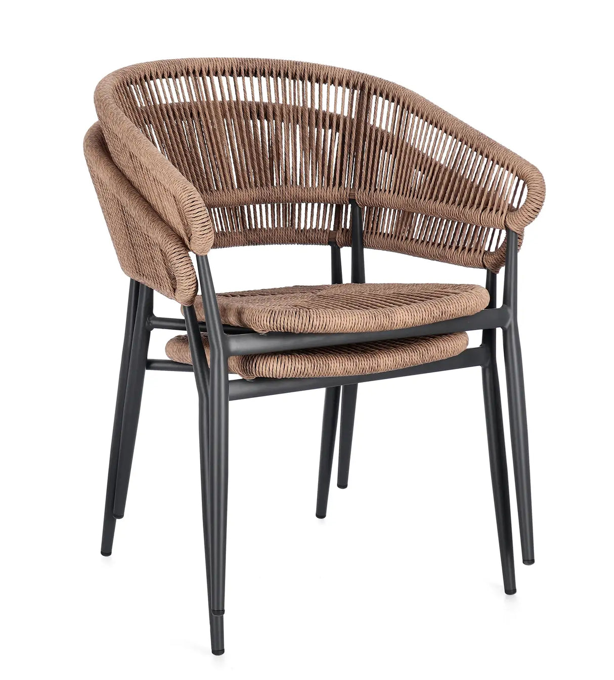 Gartenstuhl Algaida mit Armlehnen Anthrazit/Natur - ZEN ZONE Furniture