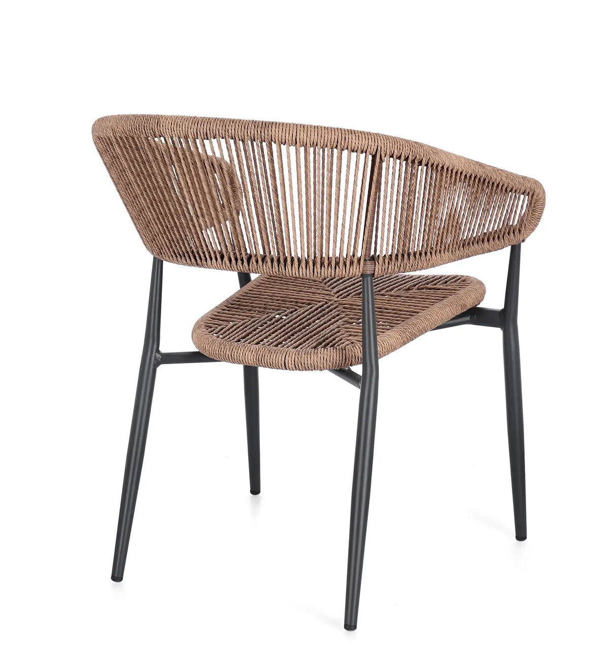 Gartenstuhl Algaida mit Armlehnen Anthrazit/Natur - ZEN ZONE Furniture