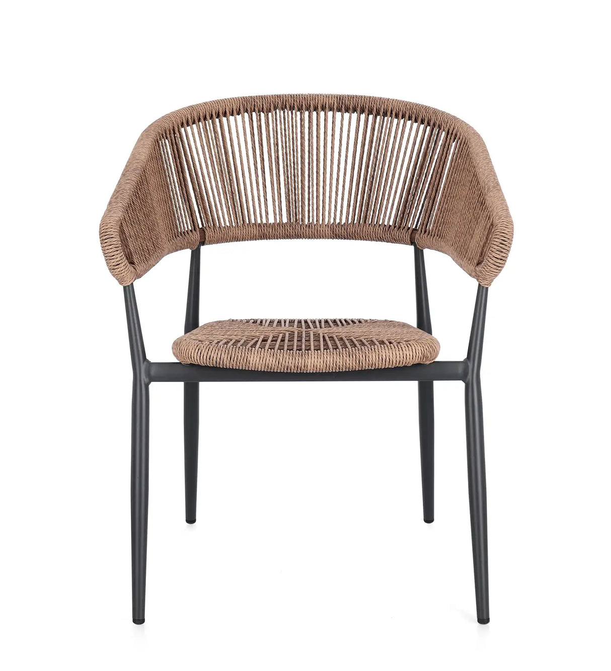 Gartenstuhl Algaida mit Armlehnen Anthrazit/Natur - ZEN ZONE Furniture