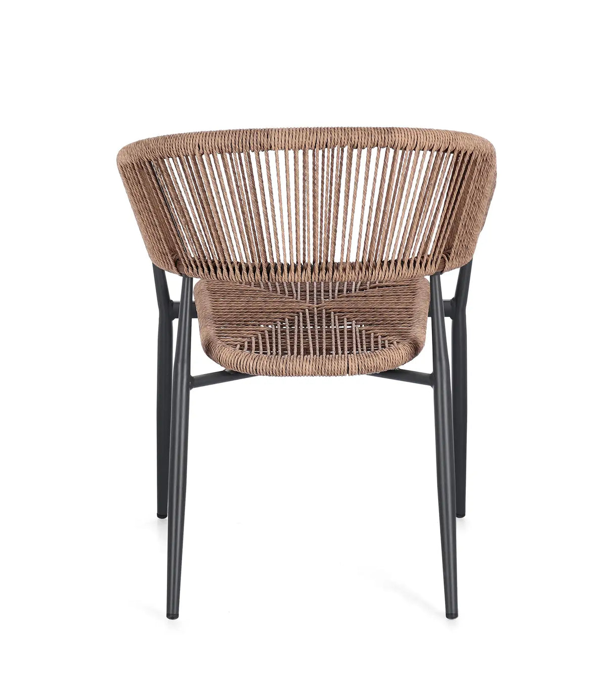 Gartenstuhl Algaida mit Armlehnen Anthrazit/Natur - ZEN ZONE Furniture