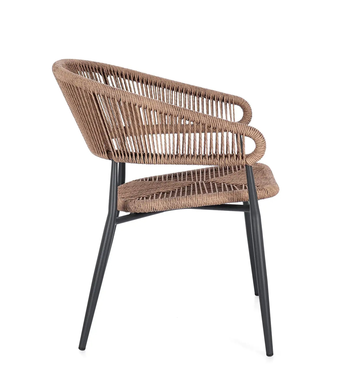 Gartenstuhl Algaida mit Armlehnen Anthrazit/Natur - ZEN ZONE Furniture