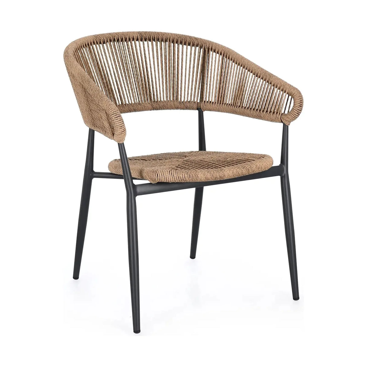 Gartenstuhl Algaida mit Armlehnen Anthrazit/Natur - ZEN ZONE Furniture