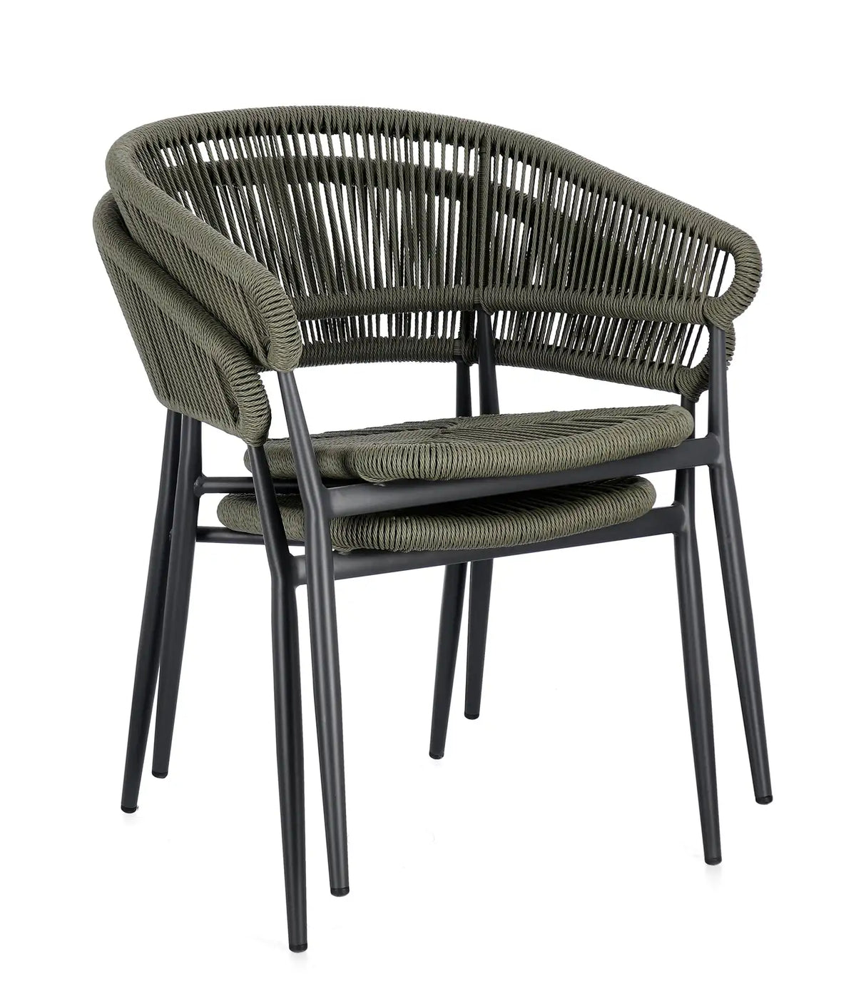 Gartenstuhl Algaida mit Armlehnen Anthrazit/Grün - ZEN ZONE Furniture