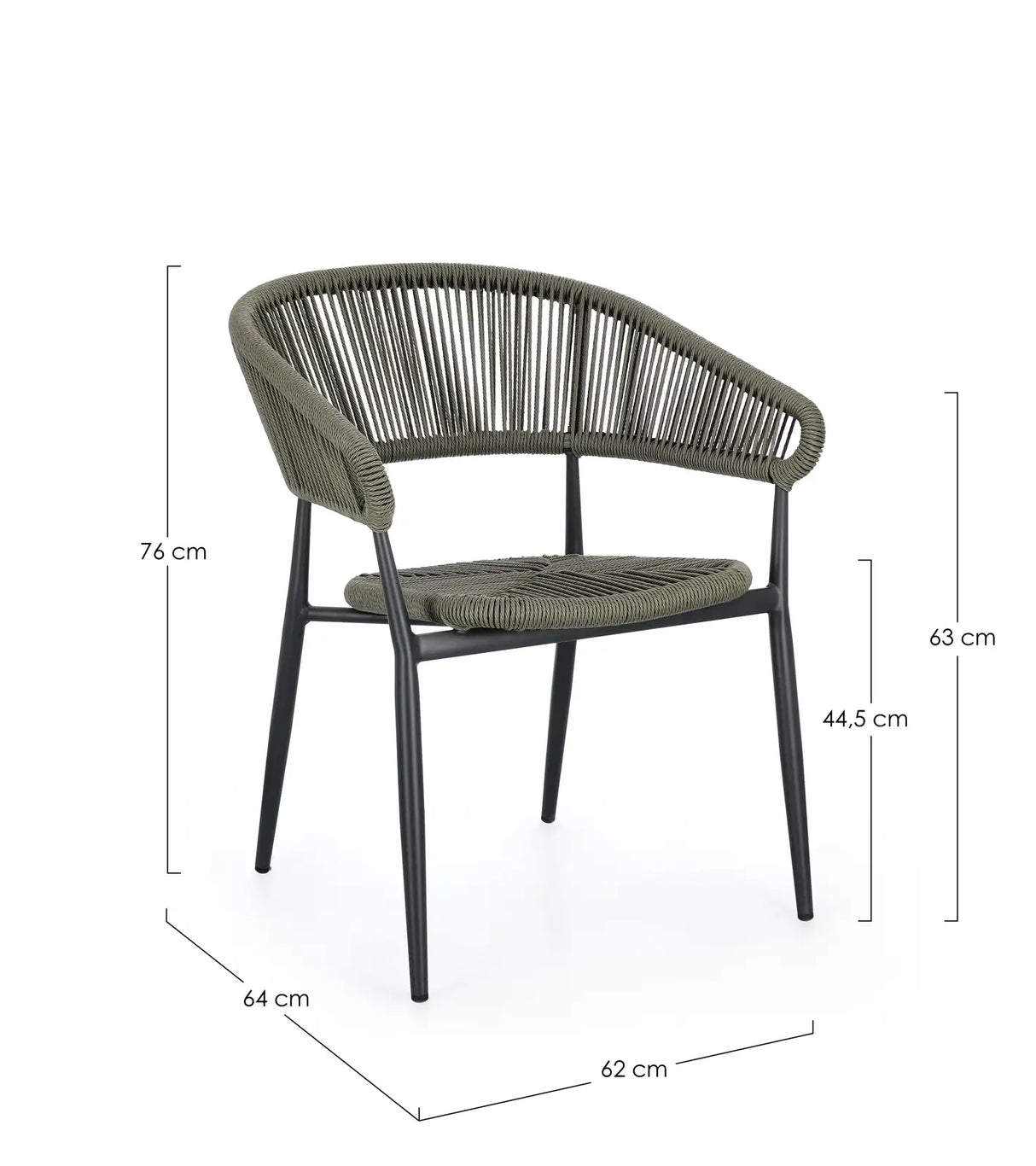 Gartenstuhl Algaida mit Armlehnen Anthrazit/Grün - ZEN ZONE Furniture