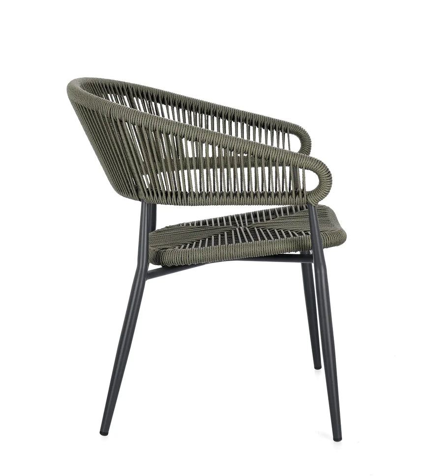 Gartenstuhl Algaida mit Armlehnen Anthrazit/Grün - ZEN ZONE Furniture