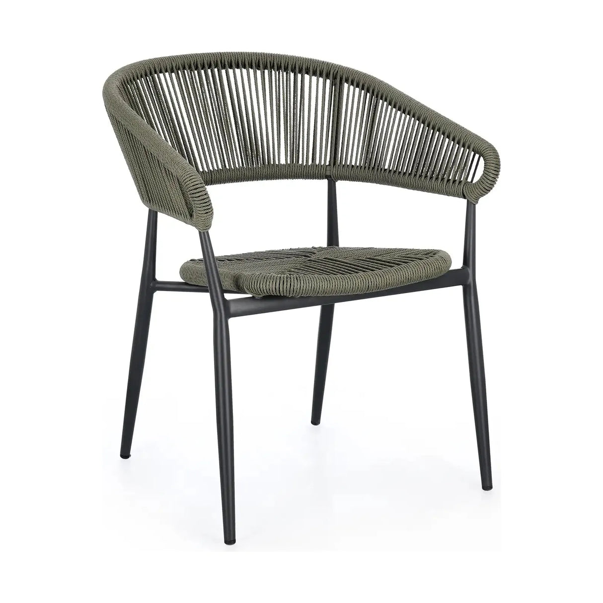 Gartenstuhl Algaida mit Armlehnen Anthrazit/Grün - ZEN ZONE Furniture