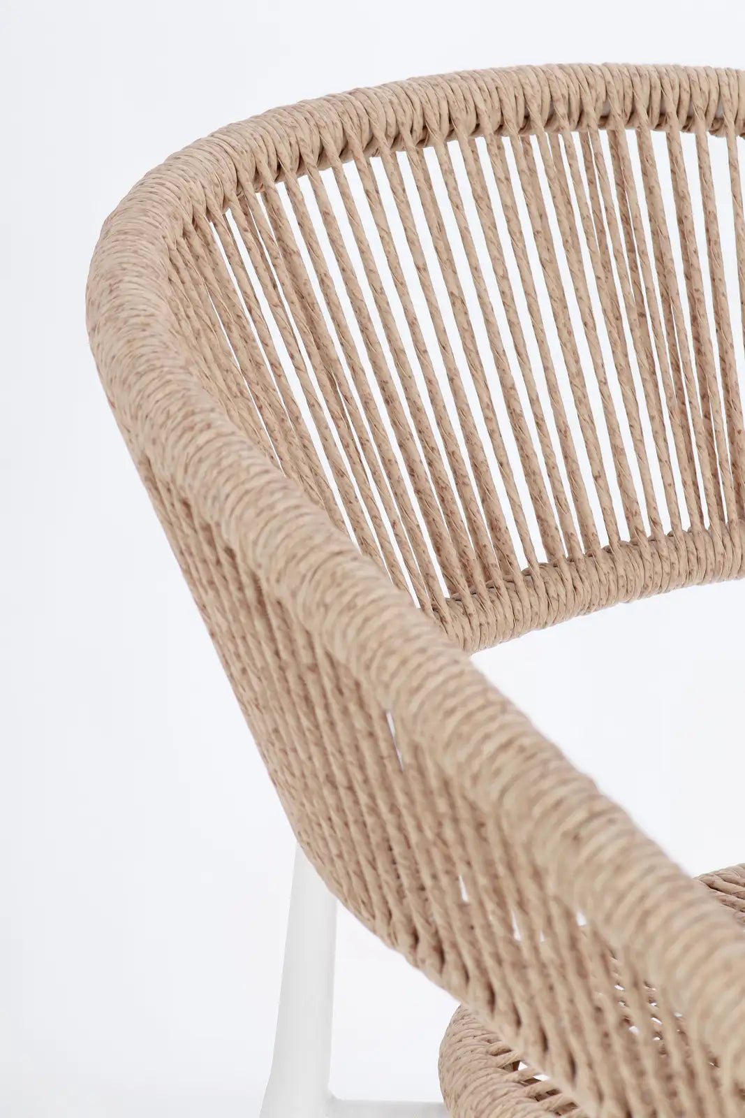 Gartenstuhl Algaida mit Armlehnen Weiß/Beige - ZEN ZONE Furniture