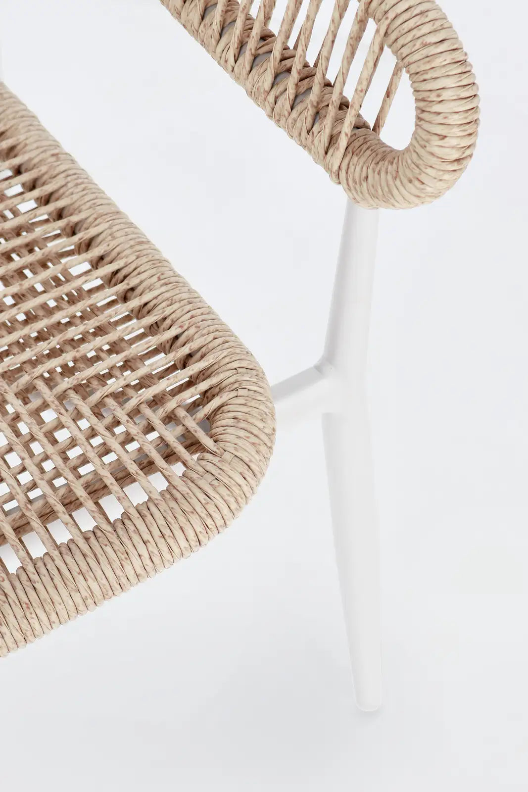 Gartenstuhl Algaida mit Armlehnen Weiß/Beige - ZEN ZONE Furniture