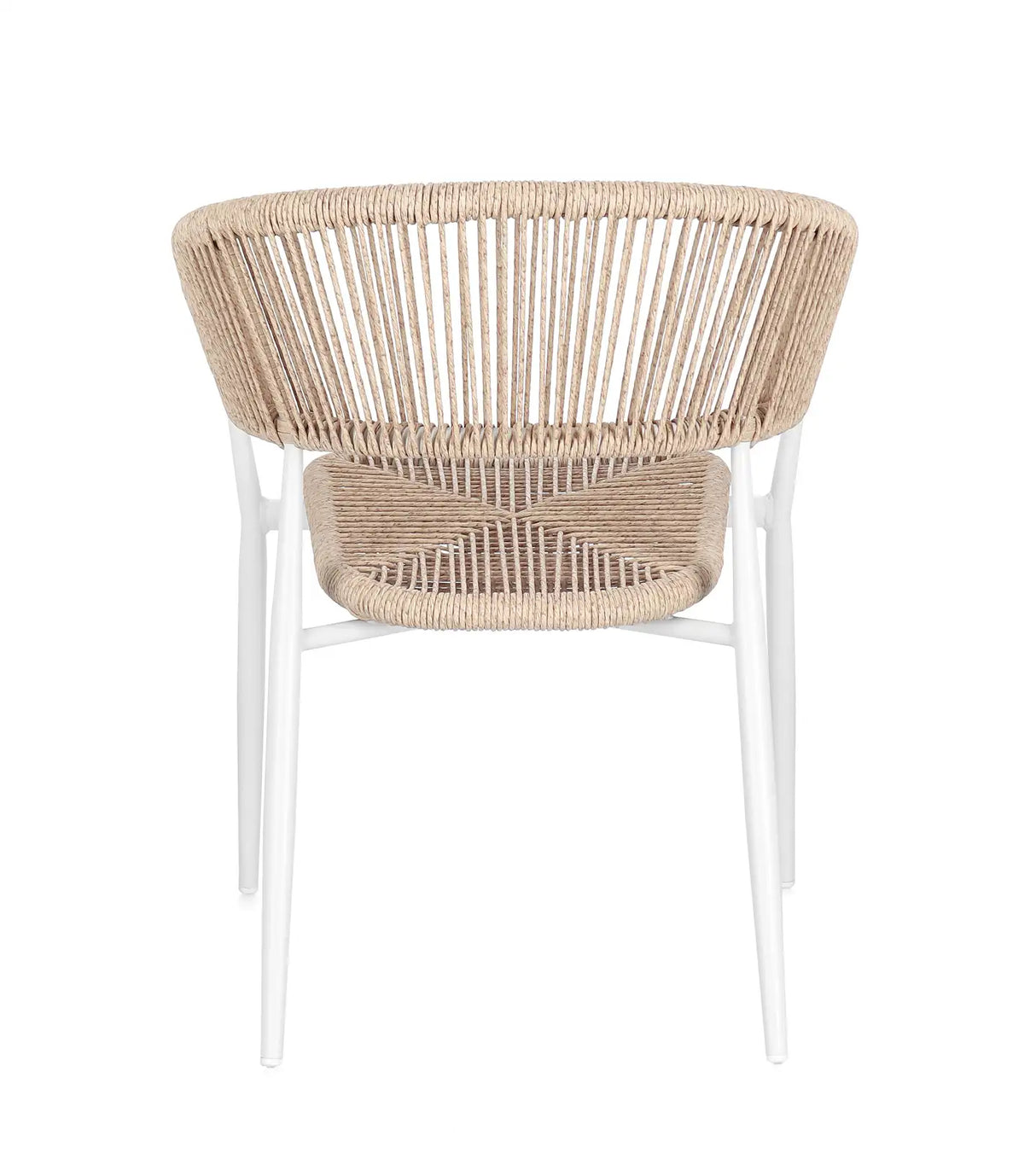 Gartenstuhl Algaida mit Armlehnen Weiß/Beige - ZEN ZONE Furniture