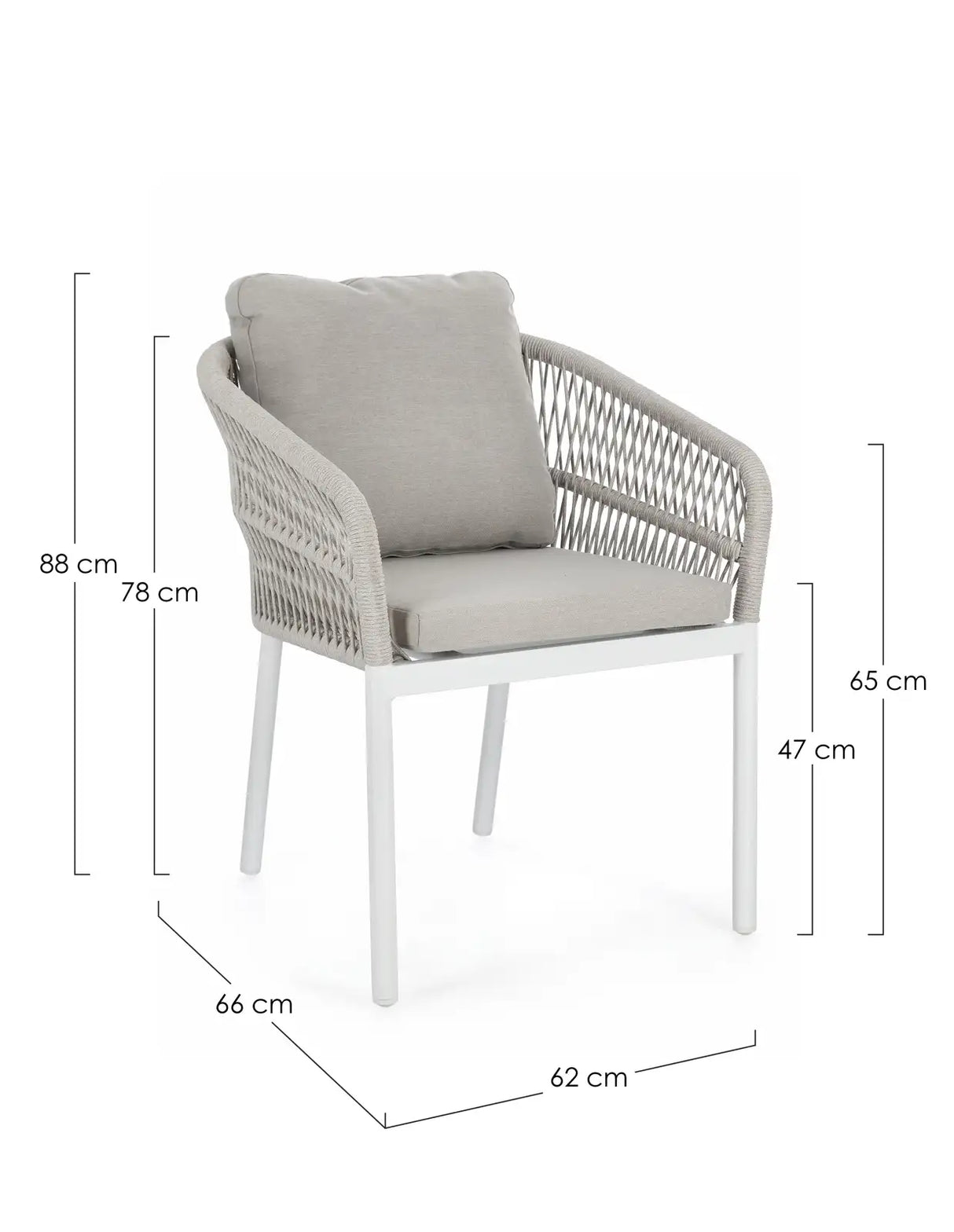 Gartenstuhl mit Armlehnen Galdana weiß JA61 - ZEN ZONE Furniture