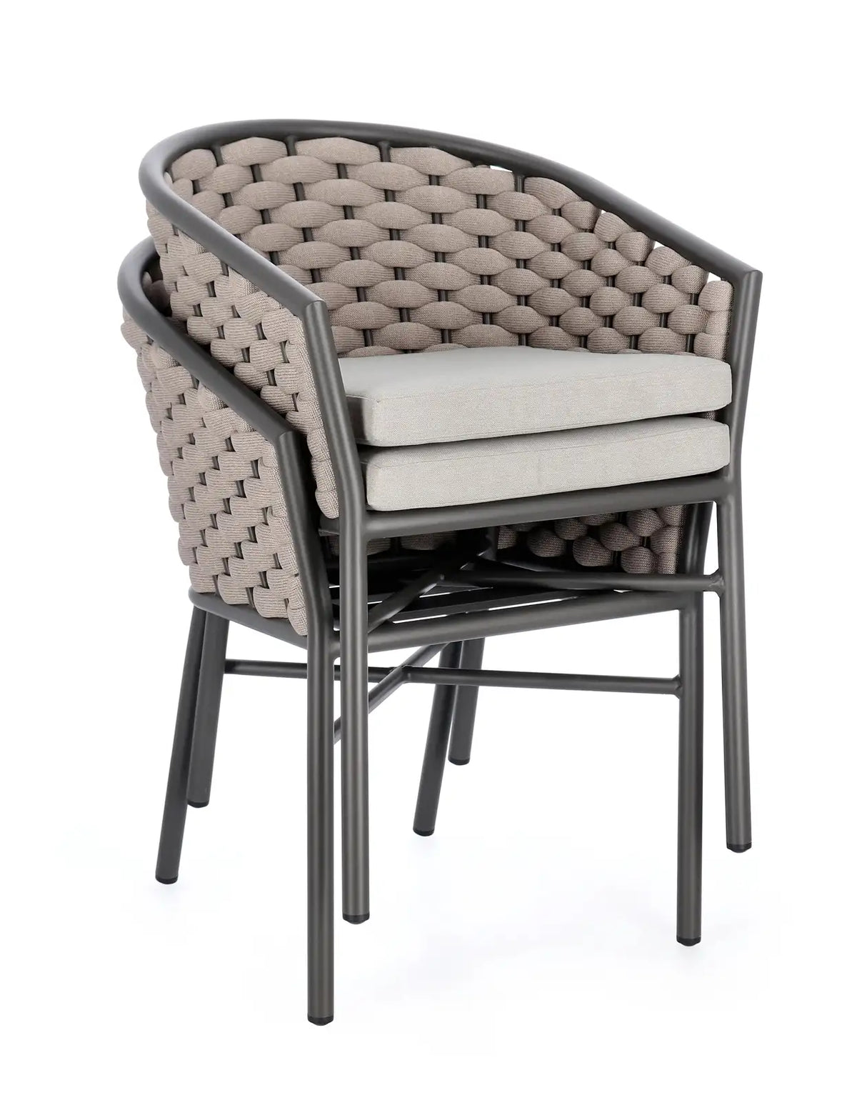 Gartenstuhl mit Armlehnen Anthrazit/Khaki - ZEN ZONE Furniture