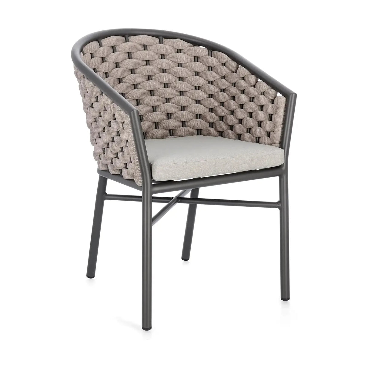 Gartenstuhl mit Armlehnen Anthrazit/Khaki - ZEN ZONE Furniture