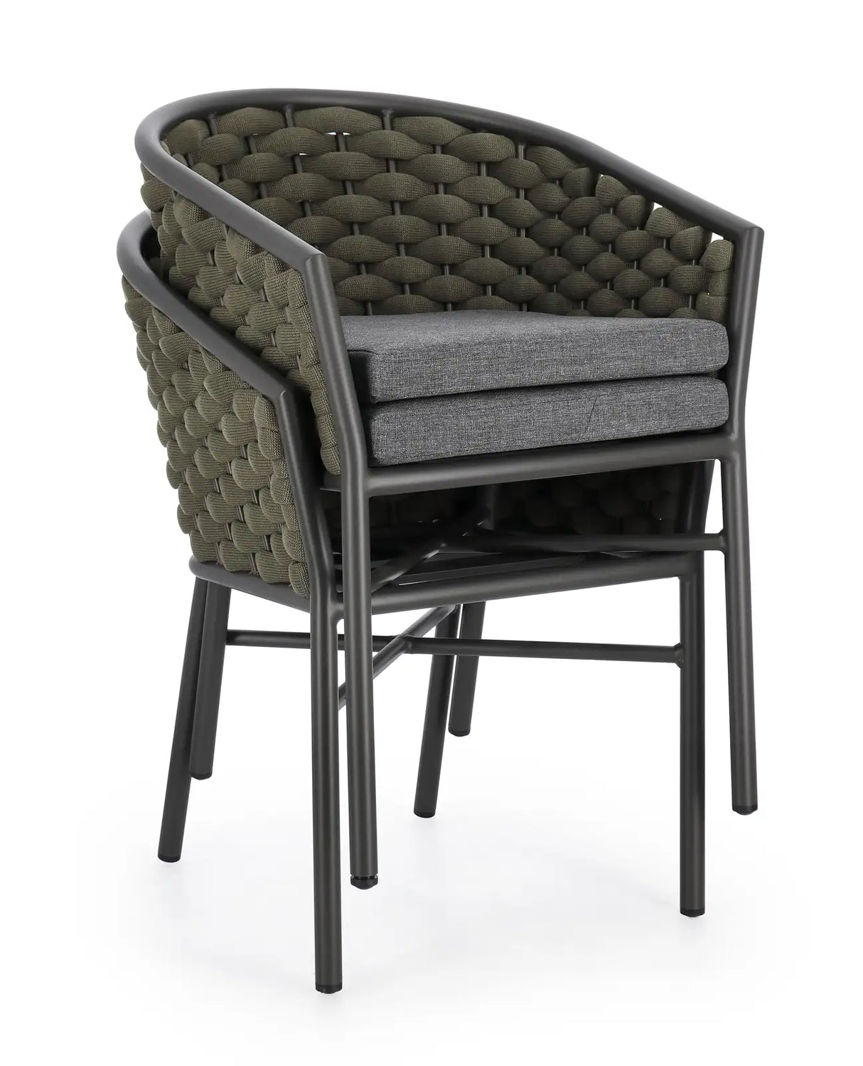 Gartenstuhl mit Armlehnen Margalida Anthrazit/Grün JA60 - ZEN ZONE Furniture