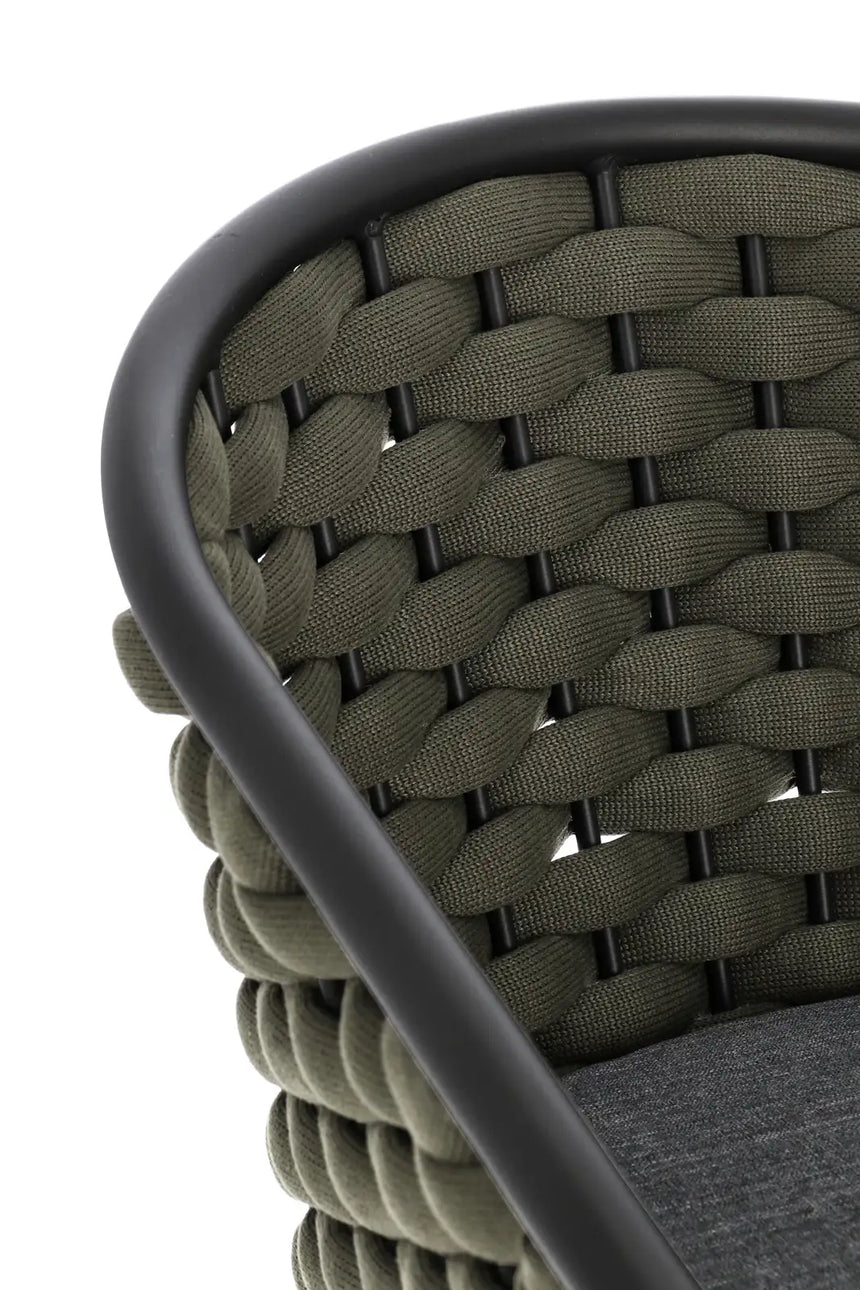 Gartenstuhl mit Armlehnen Margalida Anthrazit/Grün JA60 - ZEN ZONE Furniture