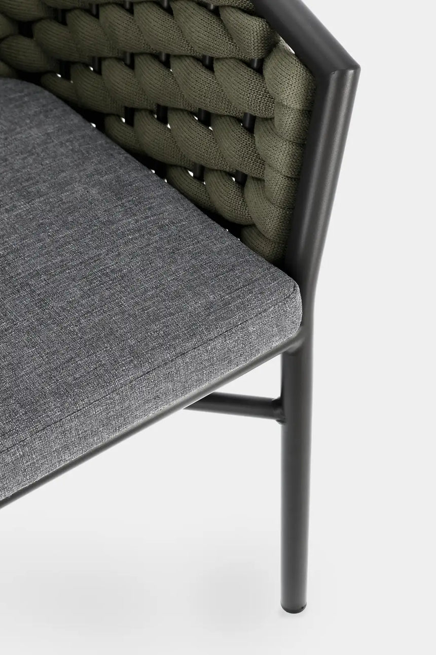 Gartenstuhl mit Armlehnen Margalida Anthrazit/Grün JA60 - ZEN ZONE Furniture