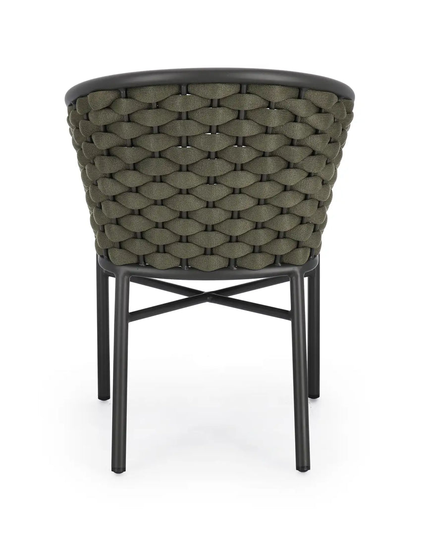 Gartenstuhl mit Armlehnen Margalida Anthrazit/Grün JA60 - ZEN ZONE Furniture