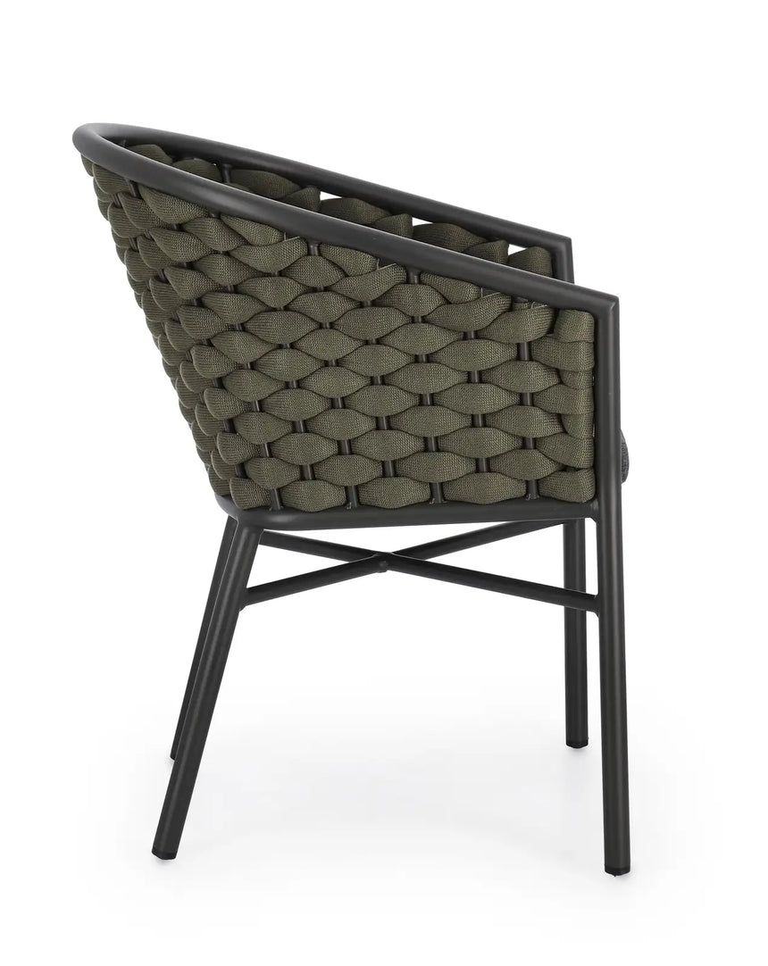 Gartenstuhl mit Armlehnen Margalida Anthrazit/Grün JA60 - ZEN ZONE Furniture
