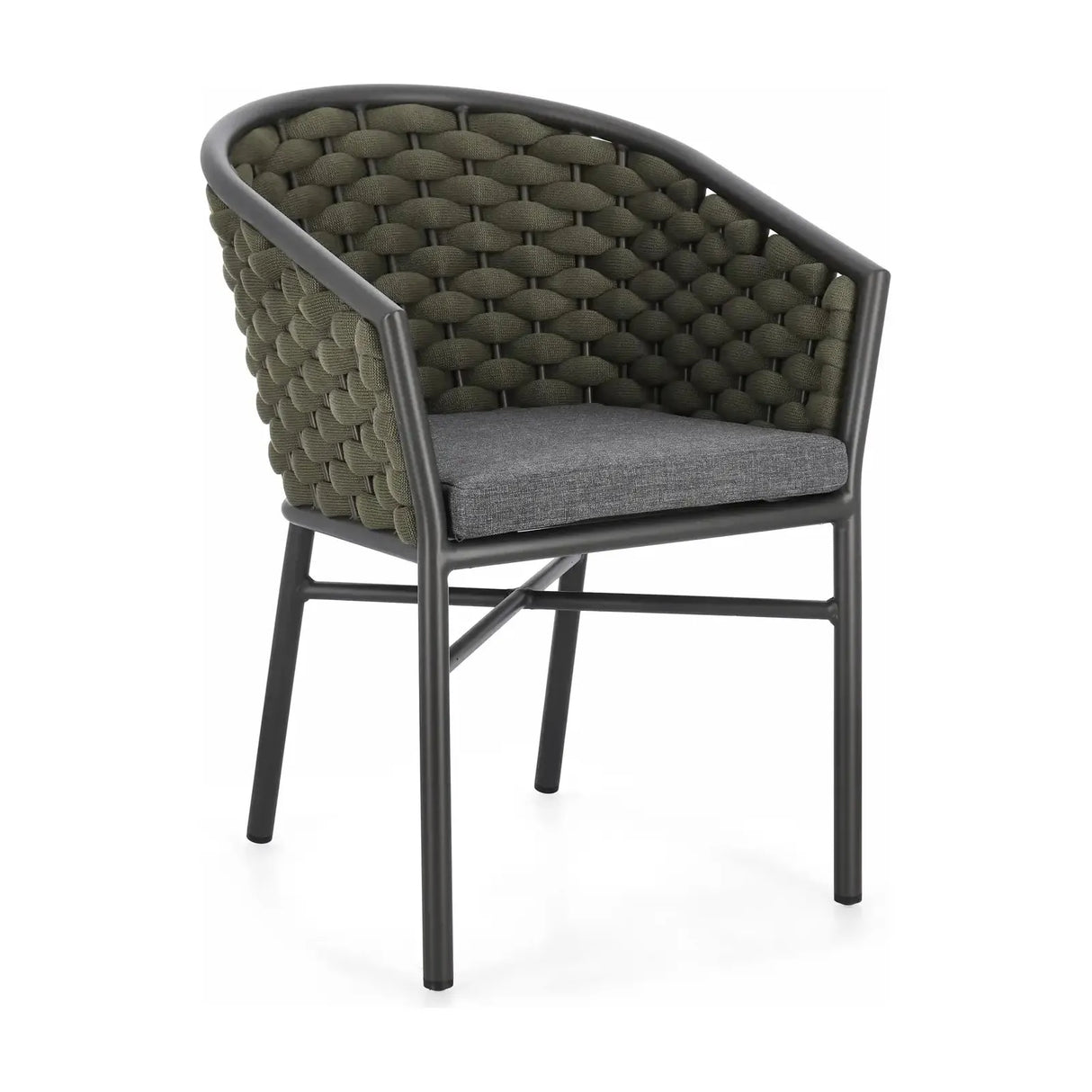 Gartenstuhl mit Armlehnen Margalida Anthrazit/Grün JA60 - ZEN ZONE Furniture