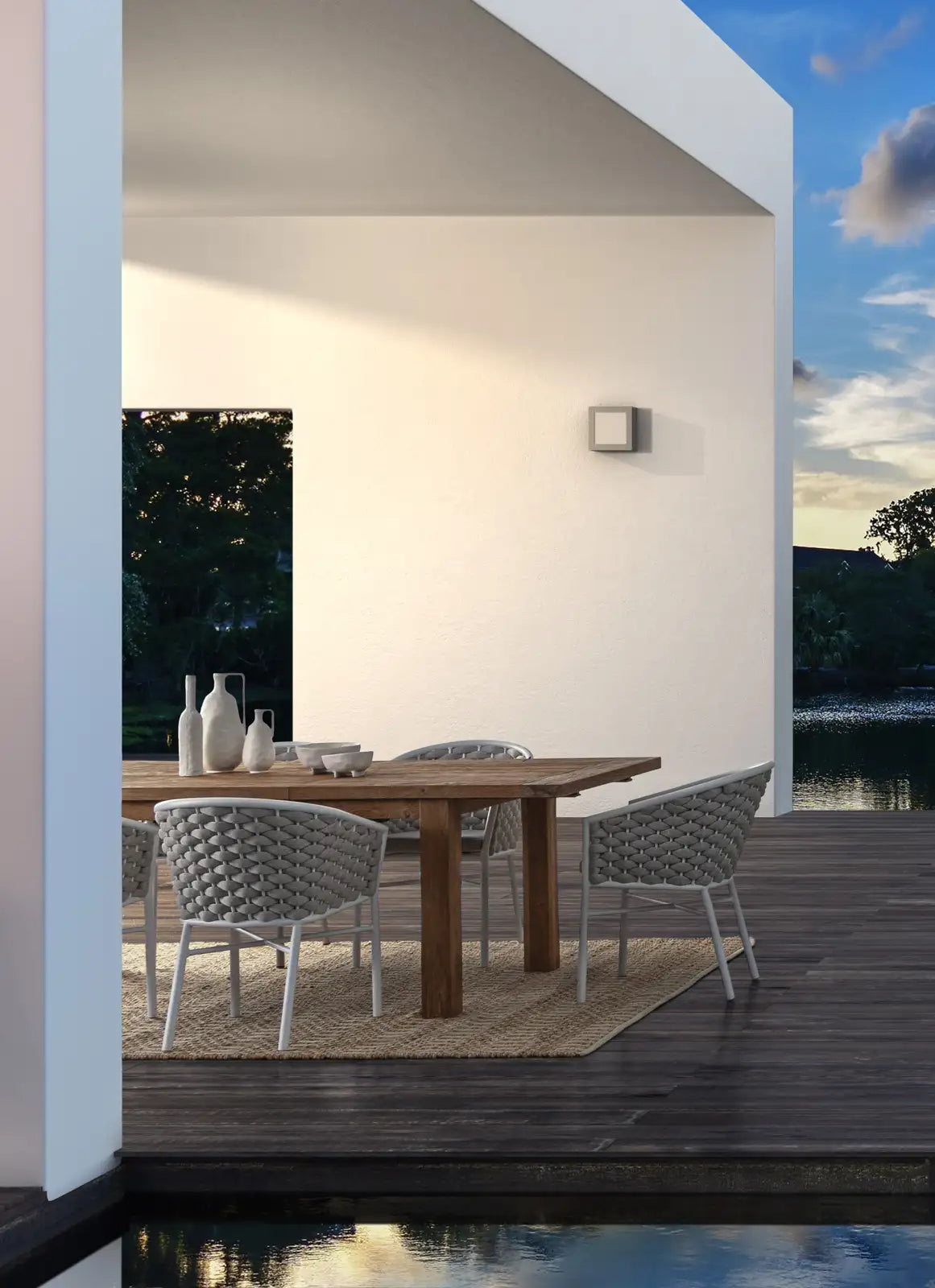 Gartenstuhl mit Armlehnen Margalida Weiß JA61 - ZEN ZONE Furniture