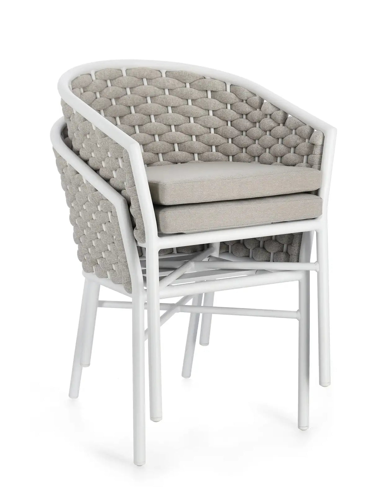 Gartenstuhl mit Armlehnen Margalida Weiß JA61 - ZEN ZONE Furniture