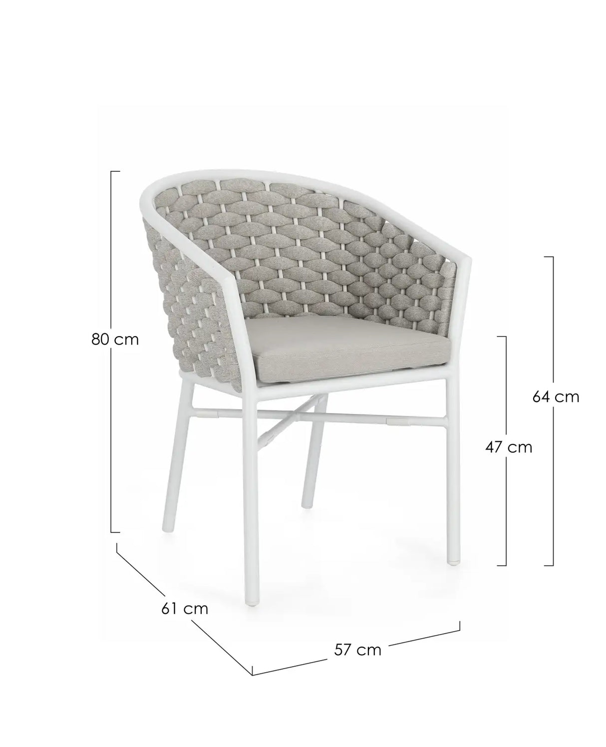 Gartenstuhl mit Armlehnen Margalida Weiß JA61 - ZEN ZONE Furniture
