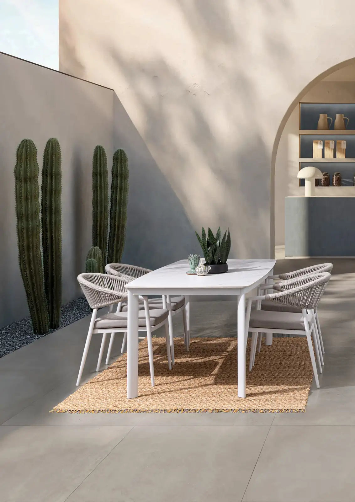 Outdoor Tisch Alcora weiß JA61 180x90 cm - ZEN ZONE Furniture