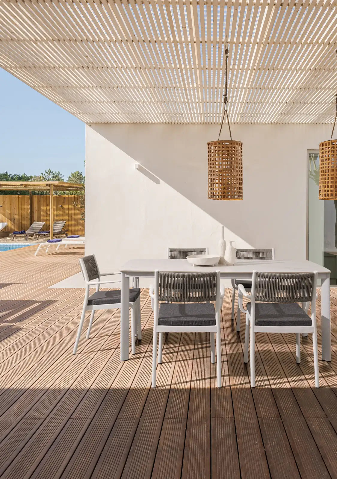 Outdoor Tisch Alcora weiß JA61 180x90 cm - ZEN ZONE Furniture