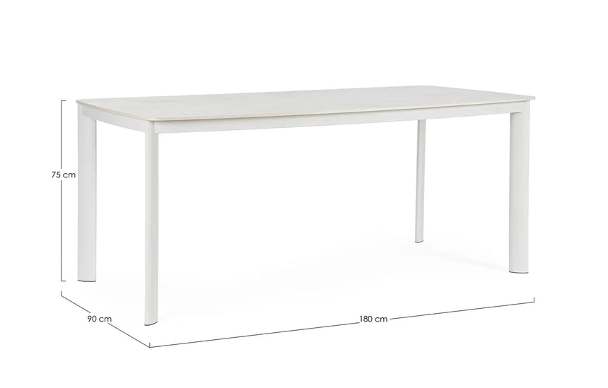 Outdoor Tisch Alcora weiß JA61 180x90 cm - ZEN ZONE Furniture